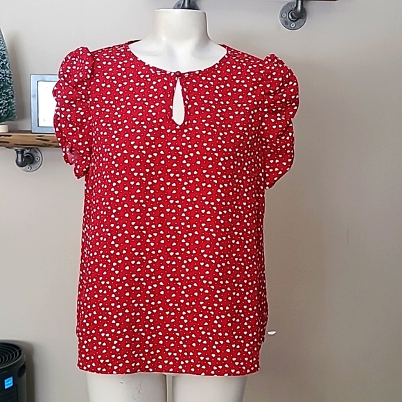 SHEIN Tops - Heart Patrerned Top